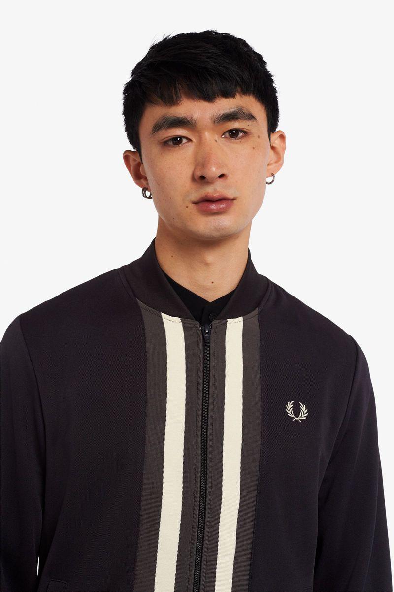 Geaca Barbati Fred Perry In Dungi Panel Track Bleumarin | RO 1254PJJQ